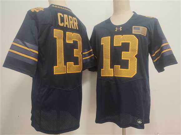 Men%27s Notre Dame Fighting Irish #13 CJ Carr Navy 2026 Shamrock Series Stitched Jersey->south carolina gamecocks->NCAA Jersey