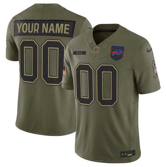 Men%27s Buffalo Bills Active Player Custom Olive 2025 Salute to Service Limited Stitched Jersey->customized nfl jersey->Custom Jersey