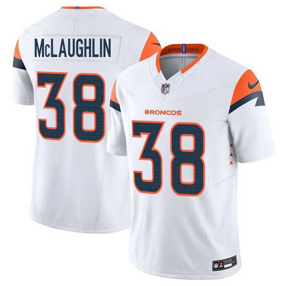 Mens Denver Broncos #38 Jaleel McLaughlin White 2025 F.U.S.E. Vapor Limited Stitched Jersey Dzhi->denver broncos->NFL Jersey