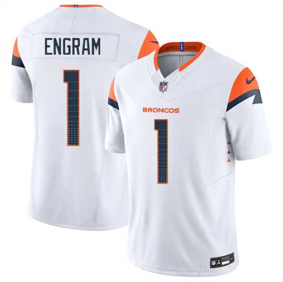 Mens Denver Broncos #1 Evan Engram White 2025 F.U.S.E. Vapor Limited Stitched Jersey Dzhi->denver broncos->NFL Jersey