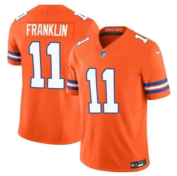 Mens Denver Broncos #11 Troy Franklin Orange F.U.S.E. Mile High Collection 1977 Throwback Vapor Limited Stitched Jersey Dzhi->denver broncos->NFL Jersey