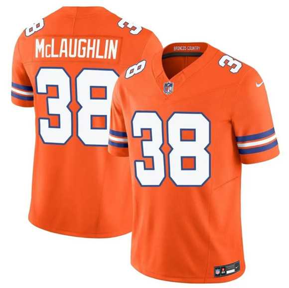 Mens Denver Broncos #38 Jaleel McLaughlin Orange F.U.S.E. Mile High Collection 1977 Throwback Vapor Limited Stitched Jersey Dzhi->denver broncos->NFL Jersey