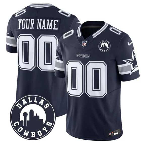 Men%27s Dallas Cowboys Active Player Custom Navy 2025 F.U.S.E Dallas City Patch Vapor Untouchable Limited Stitched Game Jersey->customized nfl jersey->Custom Jersey