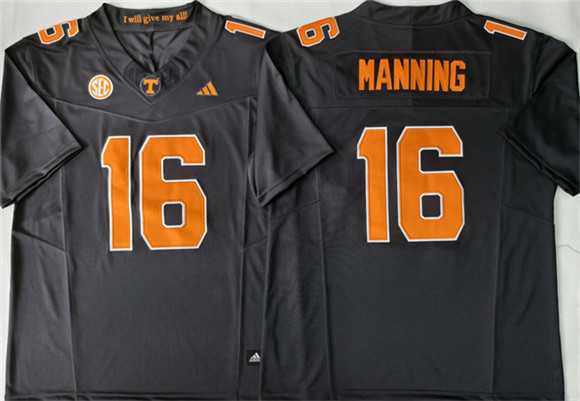 Men%27s Tennessee Volunteers #16 Peyton Manning Black 2026 F.U.S.E. Stitched Jersey->tennessee volunteers->NCAA Jersey