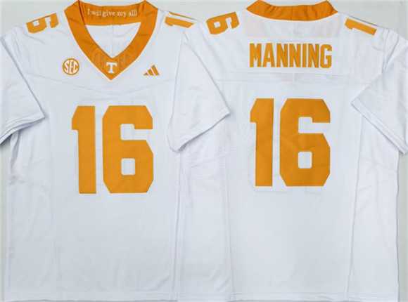 Men%27s Tennessee Volunteers #16 Peyton Manning White 2026 F.U.S.E. Stitched Jersey->tennessee volunteers->NCAA Jersey