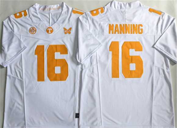 Men%27s Tennessee Volunteers #16 Peyton Manning White F.U.S.E. Stitched Jersey->tennessee volunteers->NCAA Jersey
