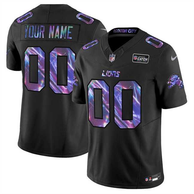 Men%27s Detroit Lions Active Player Custom Black 2025 Crucial Catch F.U.S.E. Vapor Limited Stitched Jersey->customized nfl jersey->Custom Jersey