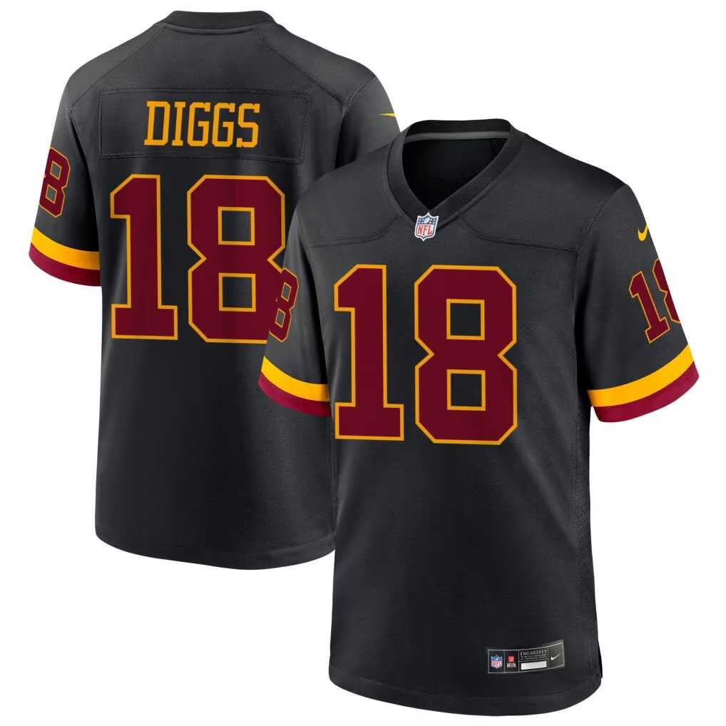 Men%27s Washington Commanders #18 Stephon Diggs Black 2026 Hail Raiser Alternate Vapor Limited Stitched Jersey Dzhi->seattle seahawks->NFL Jersey