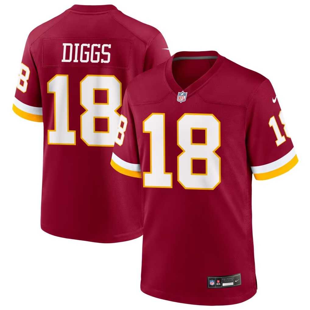 Men%27s Washington Commanders #18 Stephon Diggs Red 2026 Vapor Limited Stitched Jersey Dzhi->seattle seahawks->NFL Jersey