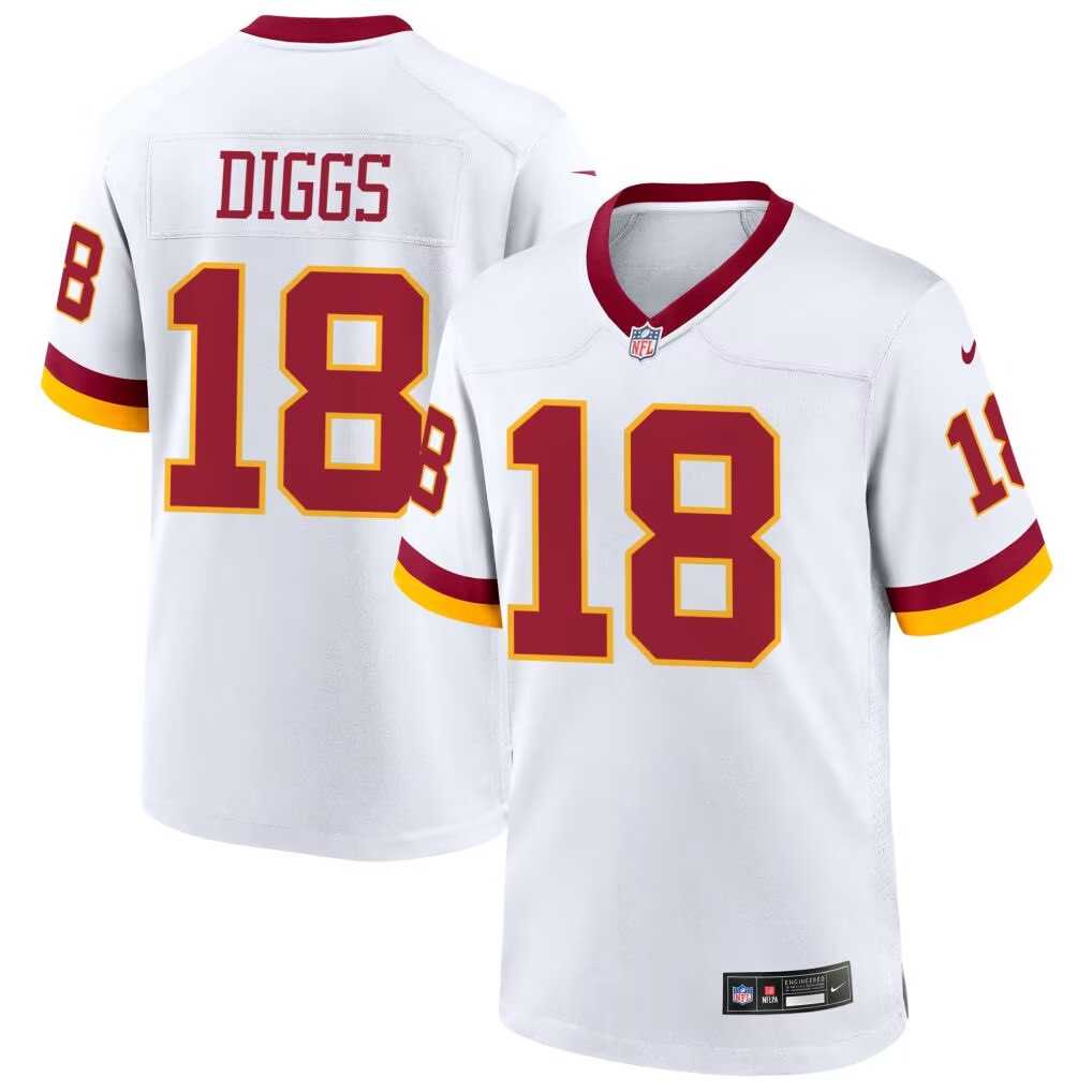 Men%27s Washington Commanders #18 Stephon Diggs White Vapor Limited Stitched Jersey Dzhi->washington commanders->NFL Jersey