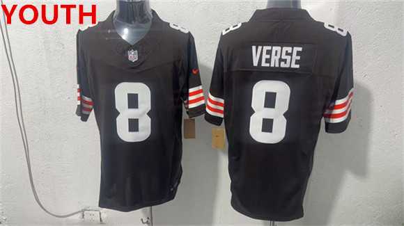 Youth Cleveland Browns #8 Jared Verse Brown 2026 Vapor Limited Stitched Jersey->cleveland browns->NFL Jersey