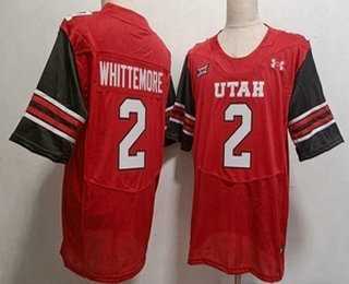 Mens Utah Utes #2 Creed Whittemore Red College Jersey->utah utes->NCAA Jersey