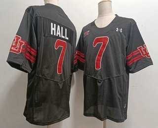 Mens Utah Utes #7 Johnathan Hall Black College Jersey->utah utes->NCAA Jersey
