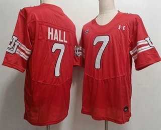 Mens Utah Utes #7 Johnathan Hall Red Retro College Throwback Jerseyy->utah utes->NCAA Jersey