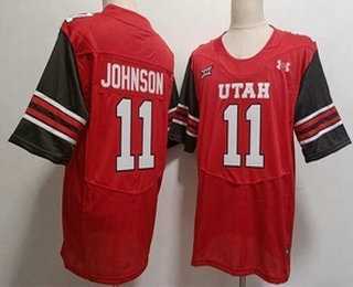 Mens Utah Utes #11 Ricky Johnson Red College Jersey->utah utes->NCAA Jersey