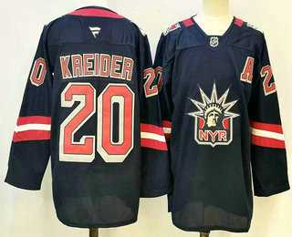 Men%27s New York Rangers #20 Chris Kreider Navy Reverse Retro Authentic Jersey->new york rangers->NHL Jersey