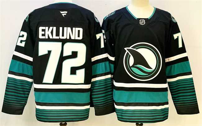 Mens San Jose Sharks #72 William Eklund Black 2024-25 Alternate Stitched Hockey Jersey->san jose sharks->NHL Jersey