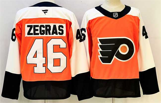 Men%27s Philadelphia Flyers #46 Trevor Zegras Orange 2024 Stitched Jersey->san jose sharks->NHL Jersey