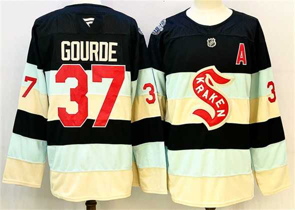 Mens Seattle Kraken #37 Yanni Gourde Deep Sea Blue Winter Classic With A Patch Stitched Hockey Jersey->seattle kraken->NHL Jersey