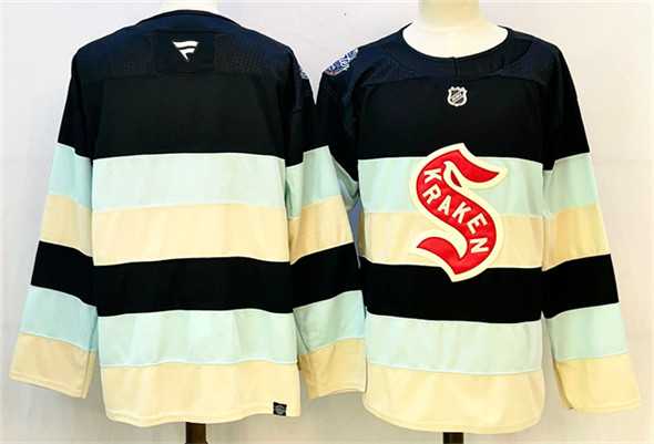 Mens Seattle Kraken Blank Deep Sea Blue Winter Classic With A Patch Stitched Hockey Jersey->seattle kraken->NHL Jersey