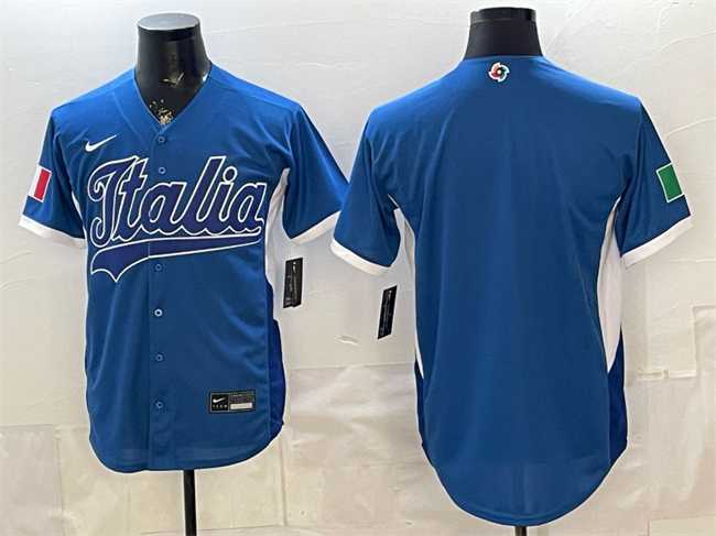 Men%27s Italy Blank Blue 2026 World Baseball Classic Home Stadium Stitched Jersey->2026 world baseball classic->MLB Jersey