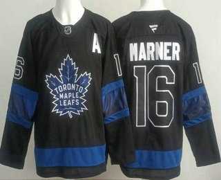 Men%27s Toronto Maple Leafs #16 Mitch Marner Black Alternate Authentic Jersey->seattle kraken->NHL Jersey