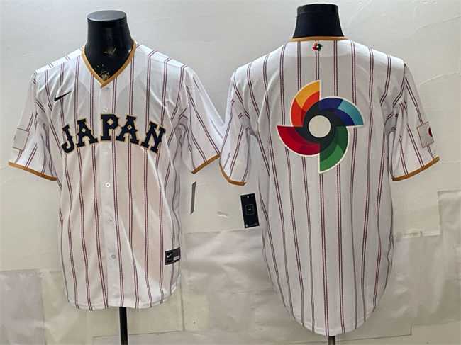 Men%27s Japan White 2026 World Baseball Classic Big Logo Home Stadium Stitched Jersey->2026 world baseball classic->MLB Jersey