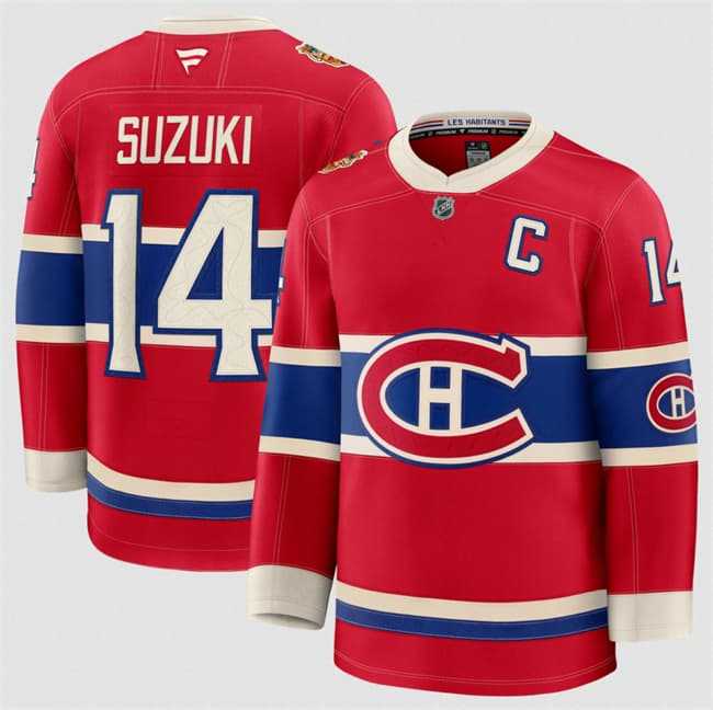 Men%27s Montreal Canadiens #14 Nick Suzuki Red 2026 Heritage Classic Premium Stitched Jersey Dzhi->utah utes->NCAA Jersey