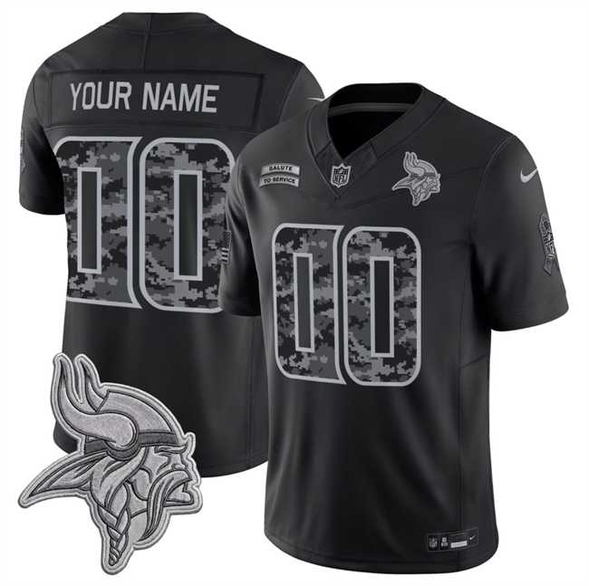 Men%27s Minnesota Vikings Active Player Custom Black F.U.S.E. 2026 Salute to Service Limited Football Stitched Jersey->arizona cardinals->NFL Jersey