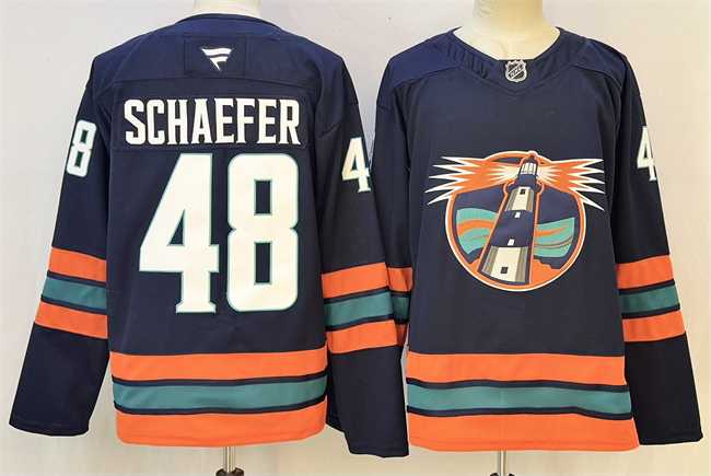 Men%27s New York Islanders #48 Matthew Schaefer Navy 2024-25 Stitched Hockey Jersey->new york islanders->NHL Jersey