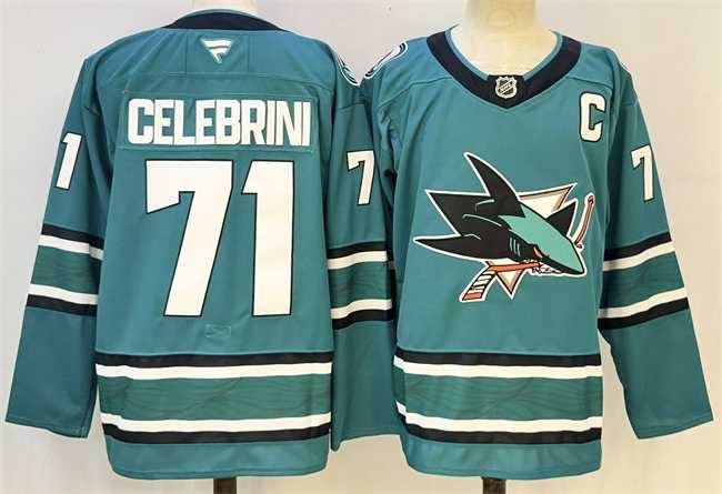 Men%27s San Jose Sharks #71 Macklin Celebrini Teal 2026 With C Patch Stitched Hockey Jersey->new york islanders->NHL Jersey