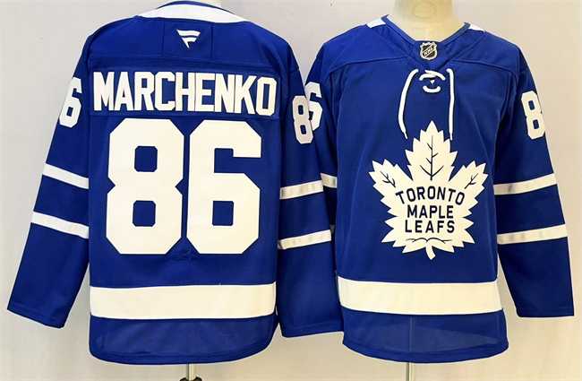 Men%27s Toronto Maple Leafs #86 Kirill Marchenko Blue 2026 Stitched Hockey Jersey->winnipeg jets->NHL Jersey