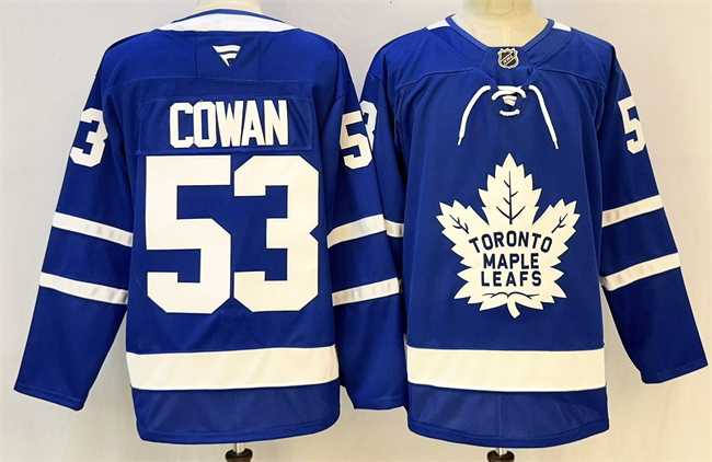 Men%27s Toronto Maple Leafs #53 Easton Cowan Blue 2026 Stitched Hockey Jersey->winnipeg jets->NHL Jersey
