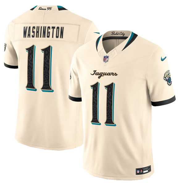 Men%27s Jacksonville Jaguars #11 Parker Washington Cream 2026 F.U.S.E. Rivalries Collection Limited Stitched Jersey Dzhi->jacksonville jaguars->NFL Jersey