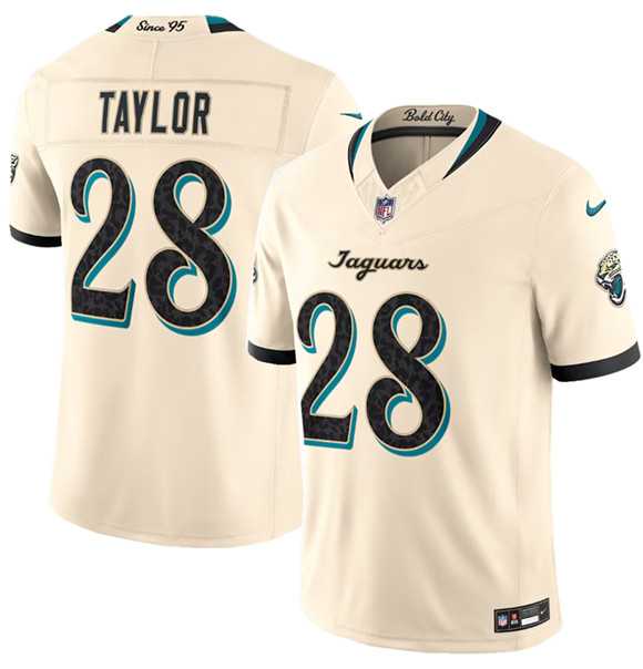Men%27s Jacksonville Jaguars #28 Fred Taylor Cream 2026 F.U.S.E. Rivalries Collection Limited Stitched Jersey Dzhi->jacksonville jaguars->NFL Jersey