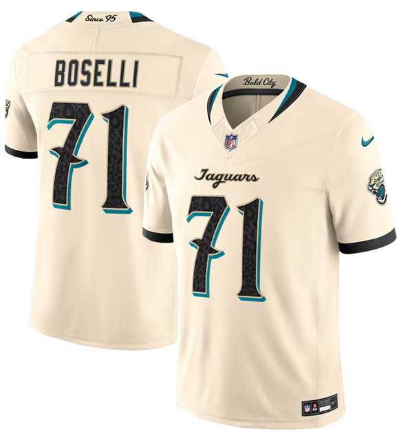 Men%27s Jacksonville Jaguars #71 Tony Boselli Cream 2026 F.U.S.E. Rivalries Collection Limited Stitched Jersey Dzhi->las vegas raiders->NFL Jersey