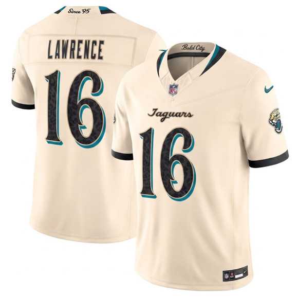 Men%27s Jacksonville Jaguars #16 Trevor Lawrence Cream 2026 F.U.S.E. Rivalries Collection Limited Stitched Jersey Dzhi->jacksonville jaguars->NFL Jersey