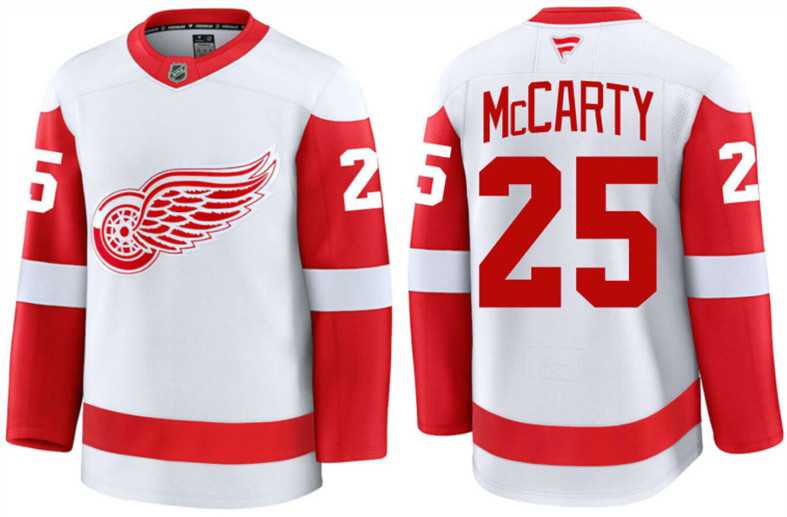 Men%27s Detroit Red Wings #25 Darren McCarty White 2024 Road Stitched Hockey Jersey Dzhi->philadelphia flyers->NHL Jersey