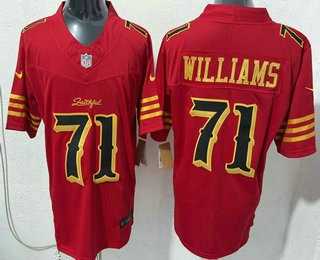 Men%27s San Francisco 49ers #71 Trent Williams Limited Red Rivalries FUSE Vapor Jersey->houston texans->NFL Jersey