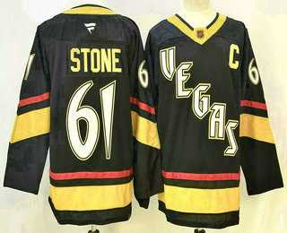 Mens Vegas Golden Knights #61 Mark Stone Black Reverse Retro Authentic Jersey->vegas golden knights->NHL Jersey