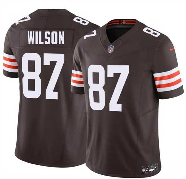 Men%27s Cleveland Browns #87 Kole Wilson Brown 2026 Draft F.U.S.E. Vapor Limited Stitched Jersey Dzhi->carolina panthers->NFL Jersey