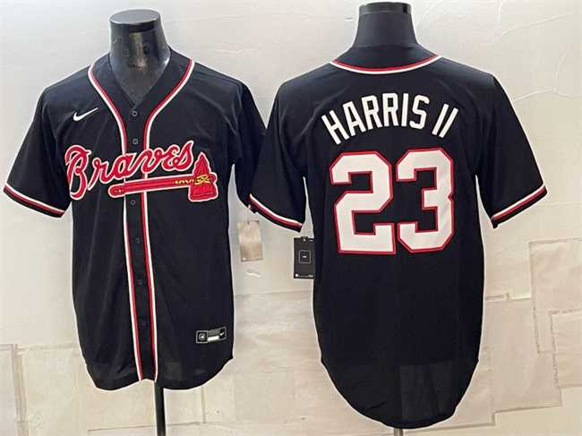 Men%27s Atlanta Braves #23 Michael Harris II 2026 Fashion Replica Black Out Stitched Jersey->winnipeg jets->NHL Jersey