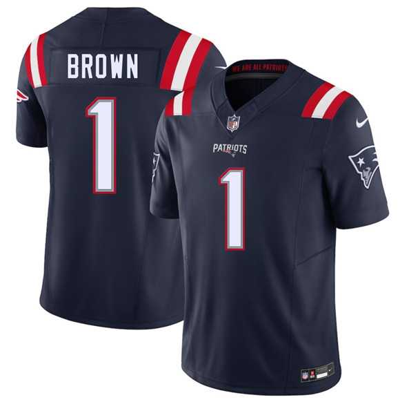 Men%27s New England Patriots #1 A.J. Brown Navy 2026 Draft F.U.S.E. Vapor Limited Stitched Jersey Dzhi->minnesota vikings->NFL Jersey