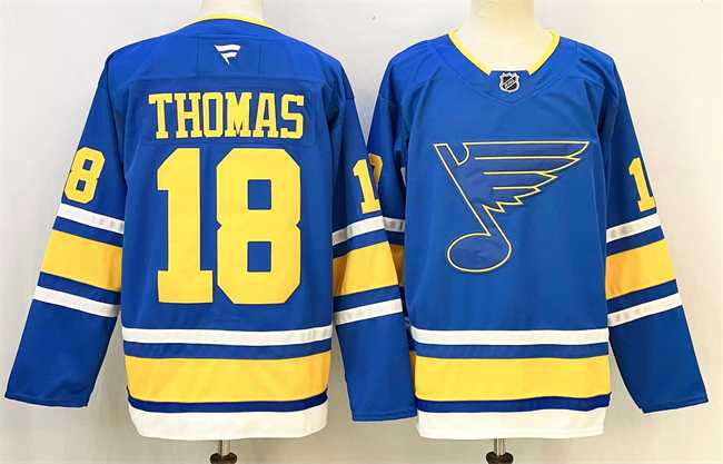 Men%27s St. Louis Blues #18 Robert Thomas Blue 2025 Stitched Hockey Jersey->st.louis blues->NHL Jersey