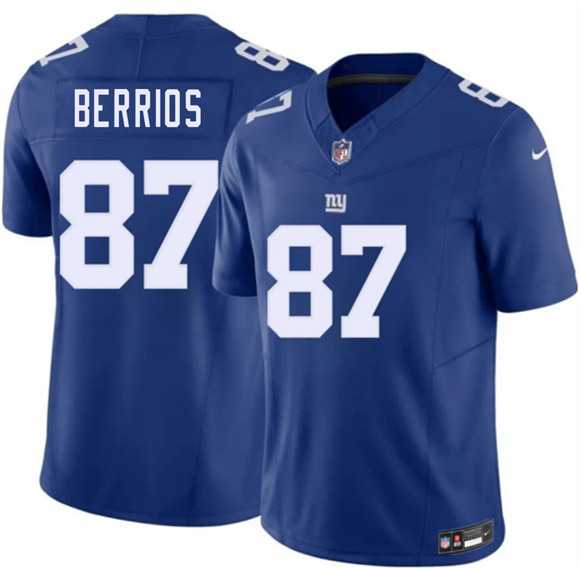 Men%27s New York Giants #87 Braxton Berrios Blue 2026 F.U.S.E. Vapor Untouchable Limited Stitched Jersey Dzhi->new england patriots->NFL Jersey