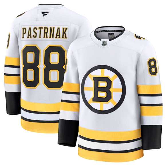Men%27s Boston Bruins #88 David Pastrnak White 2025 Away Stitched Hockey Jersey Dzhi->detroit red wings->NHL Jersey