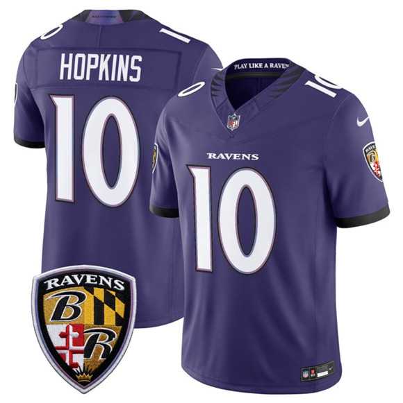 Men%27s Baltimore Ravens #10 DeAndre Hopkins Purple 2026 F.U.S.E Vapor Limited Stitched Jersey Dzhi->baltimore ravens->NFL Jersey