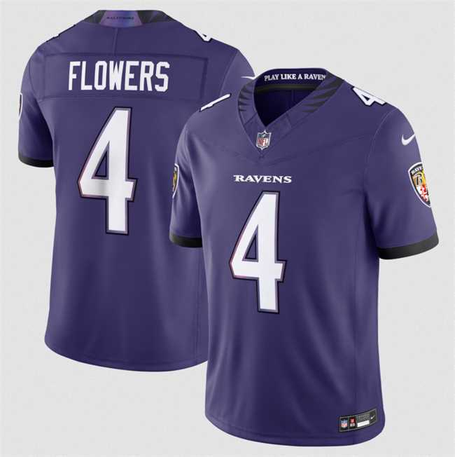 Men%27s Baltimore Ravens #4 Zay Flowers Purple 2026 F.U.S.E Vapor Stitched Limited Jersey Dzhi->baltimore ravens->NFL Jersey