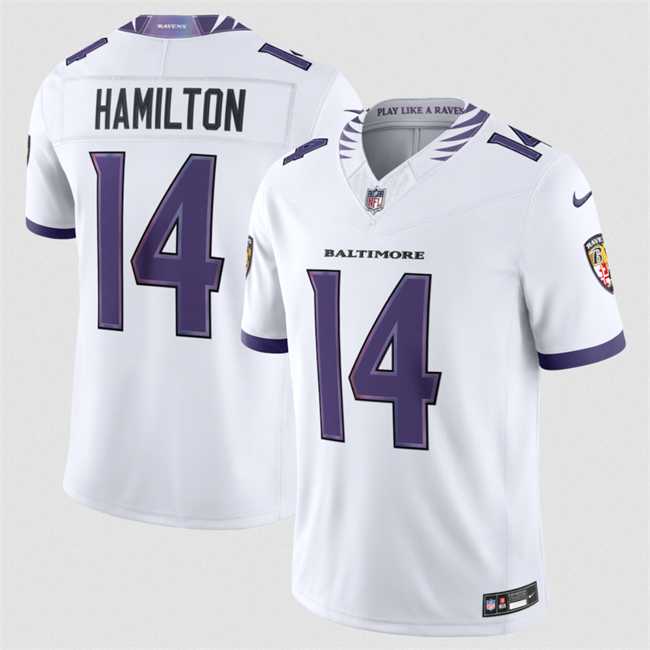 Men%27s Baltimore Ravens #14 Kyle Hamilton White 2026 F.U.S.E. Stitched Vapor Limited Jersey Dzhi->baltimore ravens->NFL Jersey
