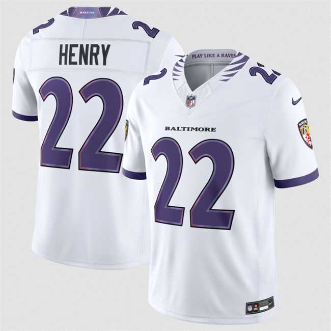 Men%27s Baltimore Ravens #22 Derrick Henry White 2026 F.U.S.E. Vapor Stitched Limited Jersey Dzhi->baltimore ravens->NFL Jersey
